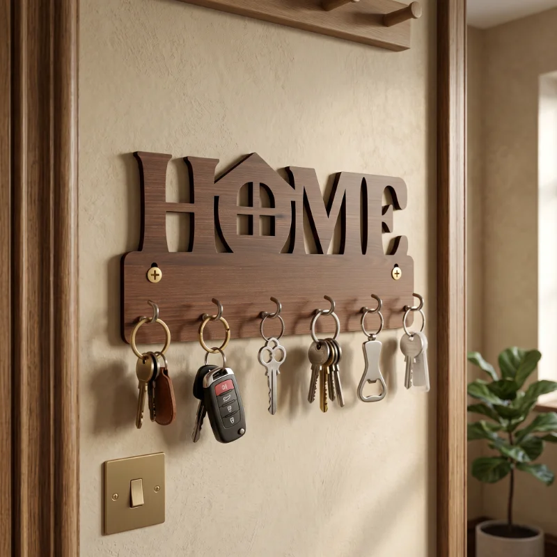 HOME Wooden Wall Key Holder