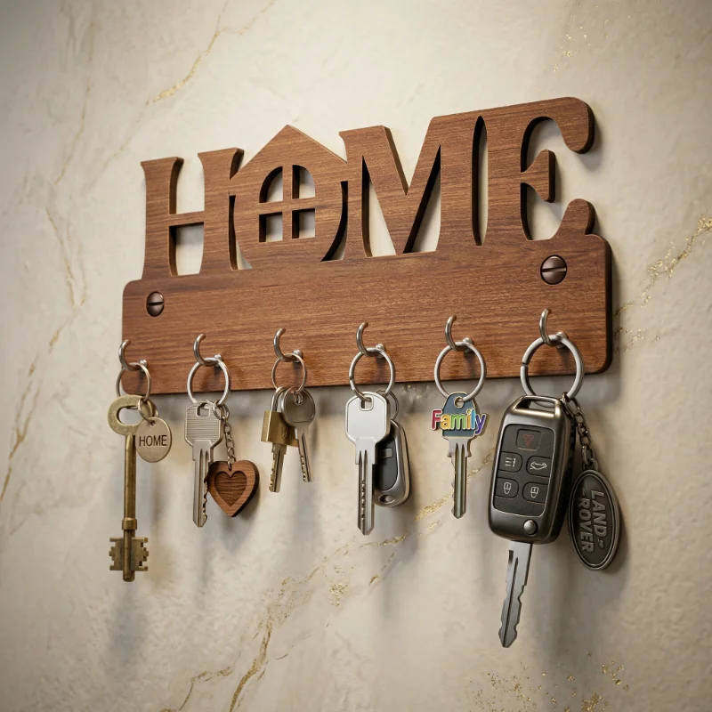 HOME Wooden Wall Key Holder