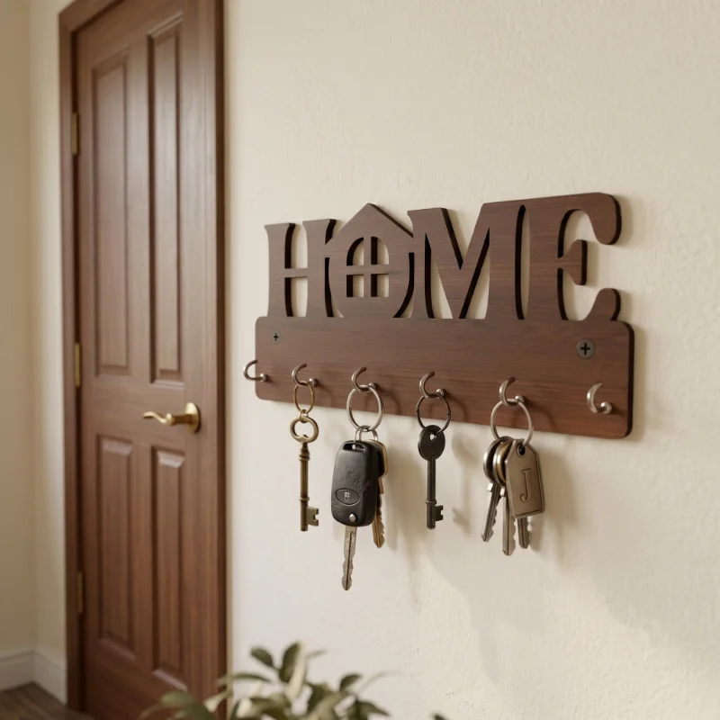 HOME Wooden Wall Key Holder
