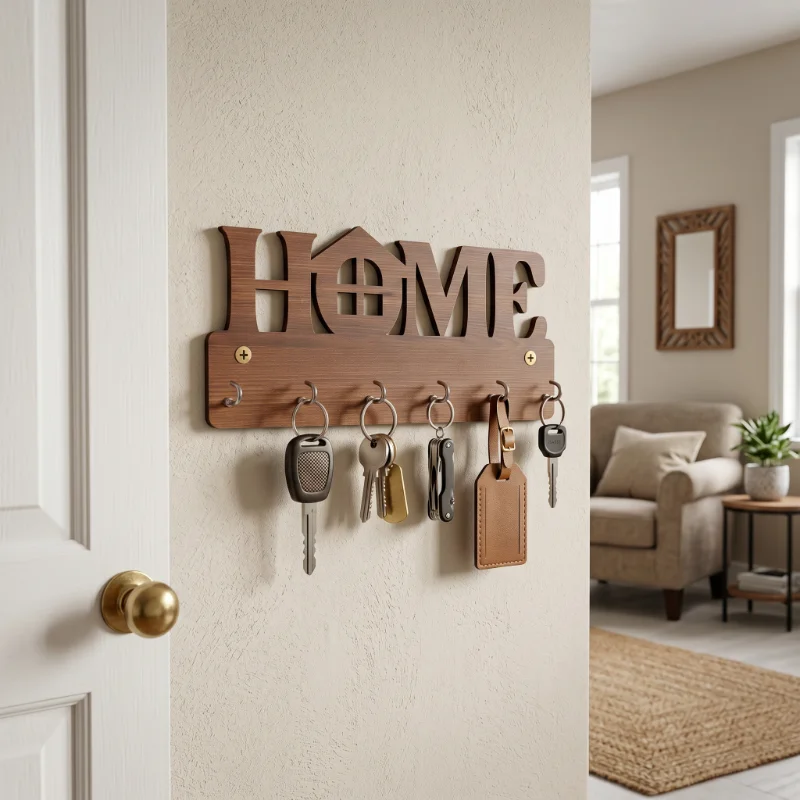 HOME Wooden Wall Key Holder