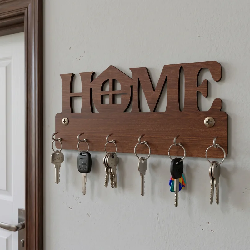 HOME Wooden Wall Key Holder