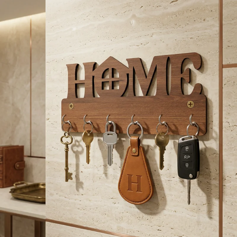 HOME Wooden Wall Key Holder