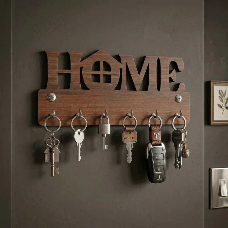 HOME Wooden Wall Key Holder