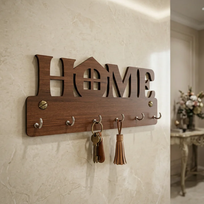 HOME Wooden Wall Key Holder