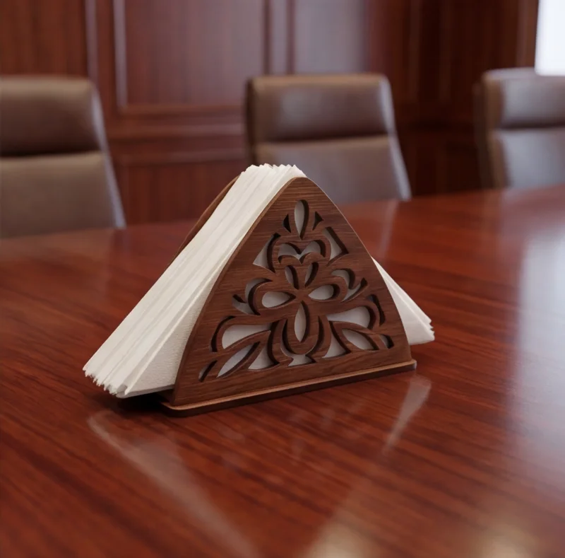 Elegant Wooden Laser-Cut Tissue / Napkin Holder