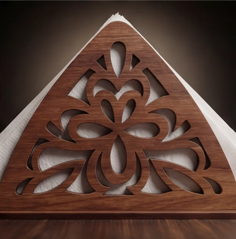Elegant Wooden Laser-Cut Tissue / Napkin Holder