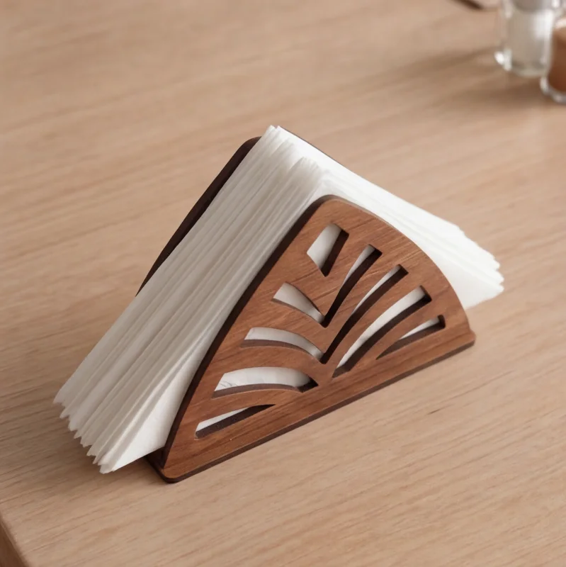 Palm Cut Modern Wooden Tissue & Napkin Holder